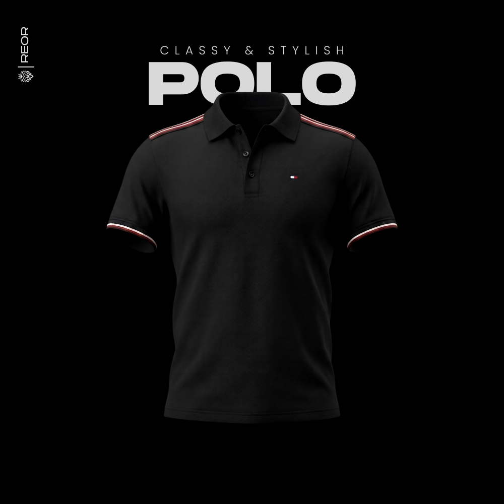 1000163080 Tommy Polo -(Black) - Image 1